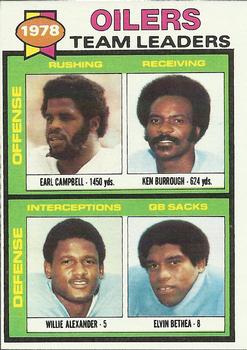 Oilers Team Leaders / Checklist (Earl Campbell / Ken Burrough / Willie Alexander / Elvin Bethea)
