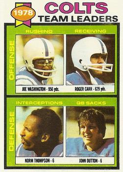 Colts Team Leaders / Checklist (Joe Washington / Roger Carr / Norm Thompson / John Dutton)