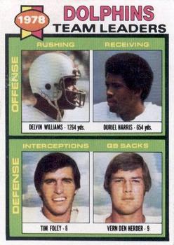 Dolphins Team Leaders / Checklist (Delvin Williams / Duriel Harris / Tim Foley / Vern Den Herder)