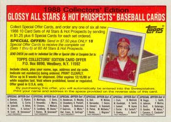 Topps 1988 Collectors' Edition: Glossy All Stars &amp; Hot Prospects Offer