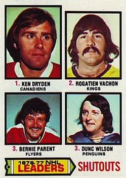 1976-77 NHL Leaders Shutouts (Ken Dryden / Rogie Vachon / Bernie Parent / Dunc Wilson)