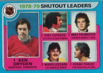 1978-79 Shutout Leaders (Ken Dryden / Tony Esposito / Mike Palmateer / Mario Lessard / Bernie Parent)
