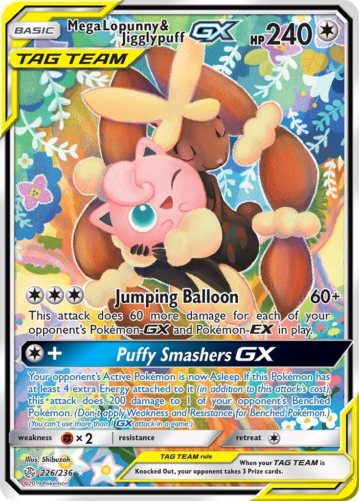 #226/236 Mega Lopunny & Jigglypuff GX (Alternate Full Art)