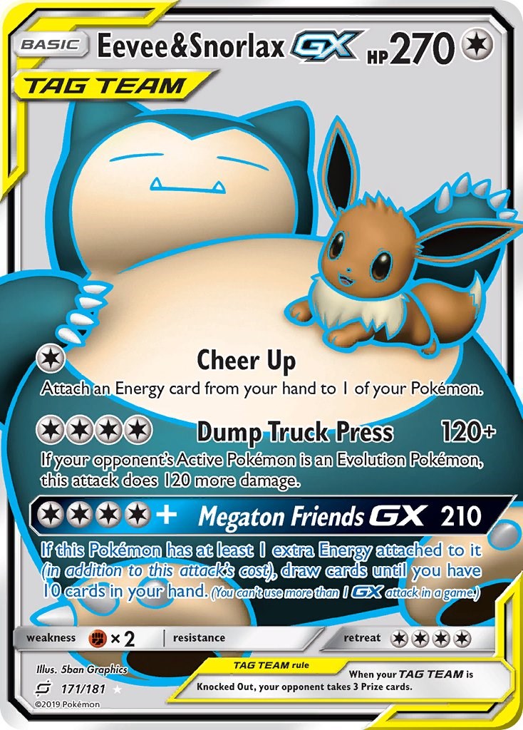 #171/181 Eevee & Snorlax GX (Full Art)