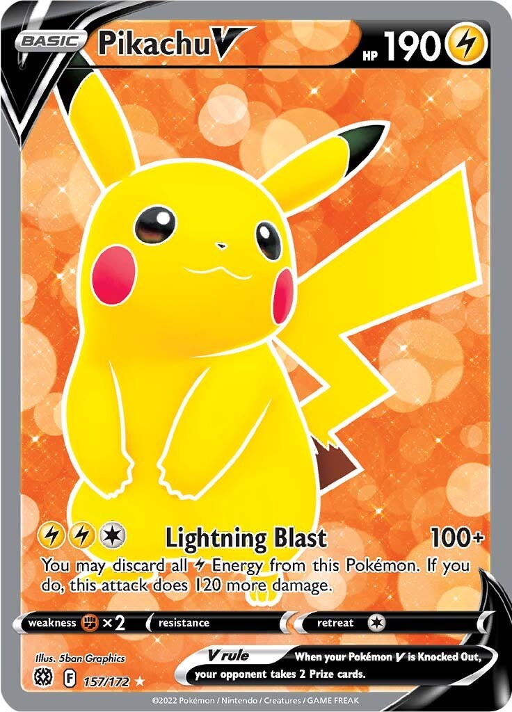 #157/172 Pikachu V (Full Art)