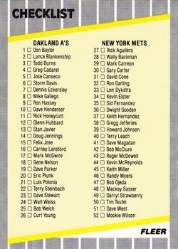 Checklist: A's / Mets / Dodgers / Red Sox