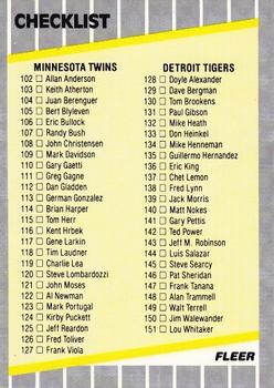 Checklist: Twins / Tigers / Reds / Brewers