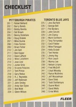 Checklist: Pirates / Blue Jays / Yankees / Royals