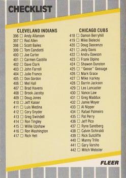Checklist: Indians / Cubs / Cardinals / Angels