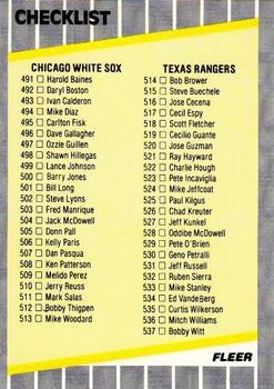 Checklist: White Sox / Rangers / Mariners / Phillies
