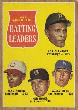1961 National League Batting Leaders (Bob Clemente / Vada Pinson / Ken Boyer / Wally Moon)