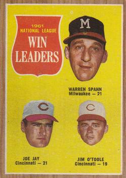 1961 National League Win Leaders (Warren Spahn / Joe Jay / Jim O'Toole)