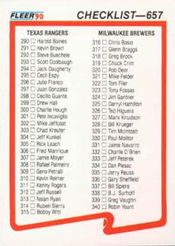 Checklist: Rangers / Brewers / Expos / Twins