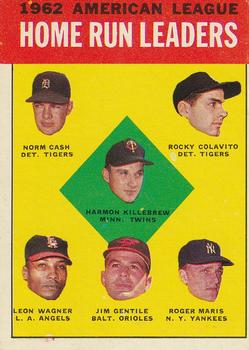 1962 American League Home Run Leaders (Harmon Killebrew / Norm Cash / Rocky Colavito / Leon Wagner / Jim Gentile / Roger Maris)
