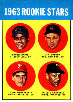 1963 Rookie Stars (Brock Davis / Jim Gosger / John Herrnstein / Willie Stargell)