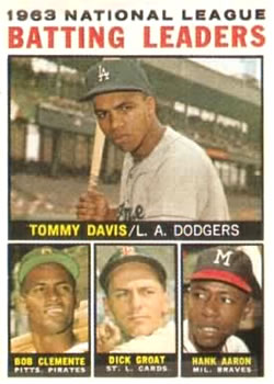 1963 National League Batting Leaders (Tommy Davis / Bob Clemente / Dick Groat / Hank Aaron)
