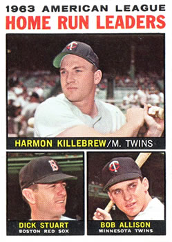 1963 American League Home Run Leaders (Harmon Killebrew / Dick Stuart / Bob Allison)