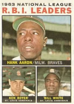 1963 National League R.B.I. Leaders (Hank Aaron / Ken Boyer / Bill White)