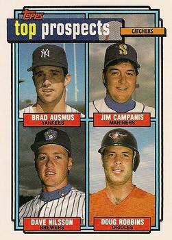 1992 Top Prospects Catchers (Brad Ausmus / Jim Campanis / Dave Nilsson / Doug Robbins)