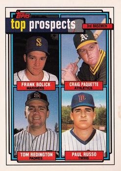 1992 Top Prospects 3rd Basemen (Frank Bolick / Craig Paquette / Tom Redington / Paul Russo)