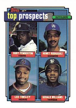 1992 Top Prospects Outfielders (Rudy Pemberton / Henry Rodriguez / Lee Tinsley / Gerald Williams)