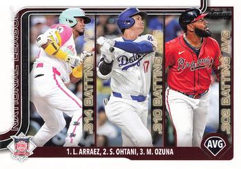 National League Leaders AVG (Luis Arraez / Shohei Ohtani / Marcell Ozuna)