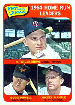 American League 1964 Home Run Leaders (Harmon Killebrew / Boog Powell / Mickey Mantle)