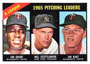 American League 1965 Pitching Leaders (Jim Grant / Mel Stottlemyre / Jim Kaat)