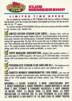 1991 Stadium Club Membership Form