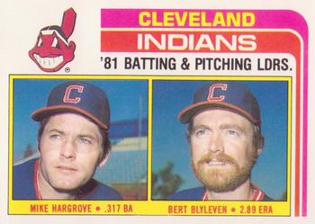 Indians Leaders / Checklist (Mike Hargrove / Bert Blyleven)