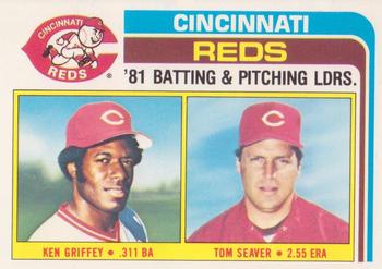 Reds Leaders / Checklist (Ken Griffey / Tom Seaver)