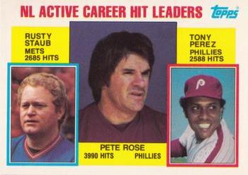 NL Active Career Hit Leaders (Pete Rose / Rusty Staub / Tony Perez)