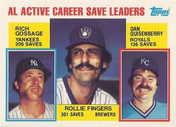 AL Active Career Save Leaders (Rollie Fingers / Rich Gossage / Dan Quisenberry)
