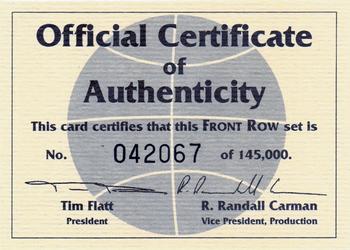 Certificate of Authenticity / Checklist