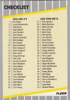 Checklist: A's / Mets / Dodgers / Red Sox
