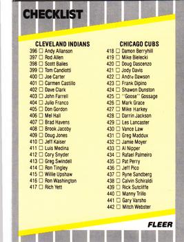 Checklist: Indians / Cubs / Cardinals / Angels