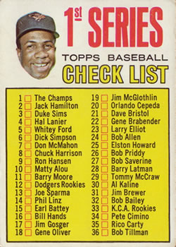 1st Series Checklist: 1-109