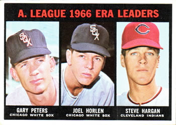 American League 1966 ERA Leaders (Gary Peters / Joel Horlen / Steve Hargan)