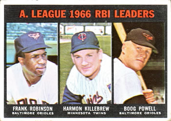 American League 1966 RBI Leaders (Frank Robinson / Harmon Killebrew / Boog Powell)