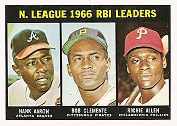 National League 1966 RBI Leaders (Hank Aaron / Bob Clemente / Richie Allen)