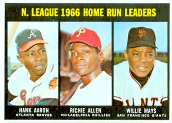 National League 1966 Home Run Leaders (Hank Aaron / Richie Allen / Willie Mays)