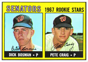 Senators 1967 Rookie Stars (Dick Bosman / Pete Craig)