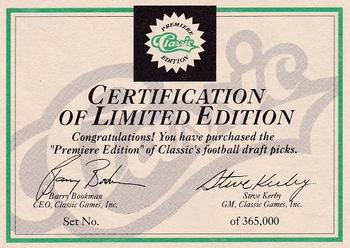 Certification of Limited Edition