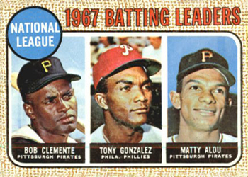National League 1967 Batting Leaders (Bob Clemente / Tony Gonzalez / Matty Alou)