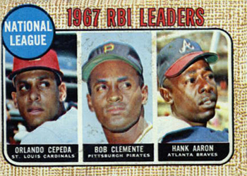 National League 1967 RBI Leaders (Orlando Cepeda / Bob Clemente / Hank Aaron)