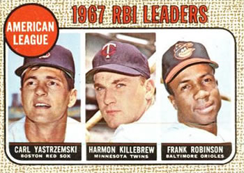 American League 1967 RBI Leaders (Carl Yastrzemski / Harmon Killebrew / Frank Robinson)