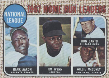 National League 1967 Home Run Leaders (Hank Aaron / Jim Wynn / Ron Santo / Willie McCovey)