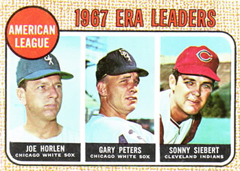 American League 1967 ERA Leaders (Joe Horlen / Gary Peters / Sonny Siebert)