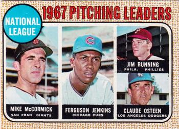 National League 1967 Pitching Leaders (Mike McCormick / Ferguson Jenkins / Jim Bunning / Claude Osteen)