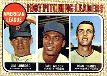 American League 1967 Pitching Leaders (Jim Lonborg / Earl Wilson / Dean Chance)